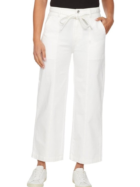 Hudson Jeans Denim - Hudson Wide Leg Pants White Coastal Resort High Rise Relaxed Casual Size 8